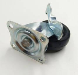 China small black rubber funiture caster wheels with brake 2 inch on sale