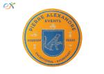 Laser Cut Custom Woven Patches Polyester Fabric Material With Iron On Backing