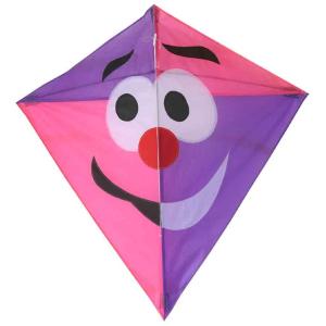 Clown Pattern Diamond Stunt Kite Single Line Type Easy Assembled For Beginner