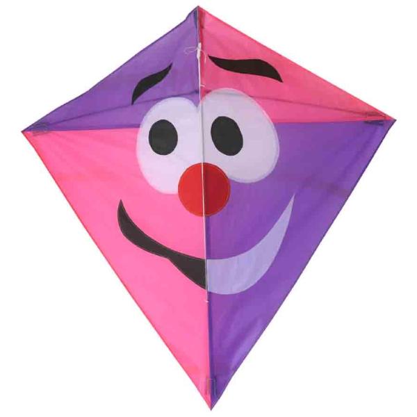 Clown Pattern Diamond Stunt Kite Single Line Type Easy Assembled For Beginner