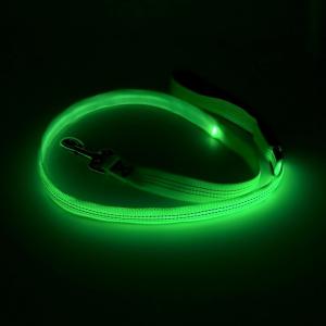 Customized Color LED Dog Leash , Glow In The Dark Dog Leash Light Up At Night