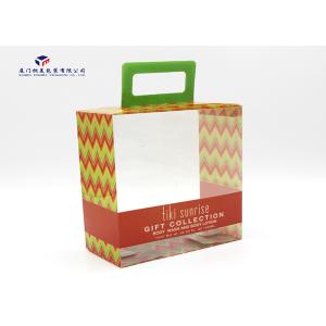 Top Handle Custom Plastic Box Packaging Clear Rigid PET Material Offset Printing