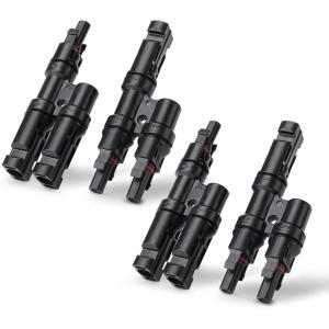 Waterproof Y Solar PV Connectors Practical FMM+MFF 2 Pairs Lightweight