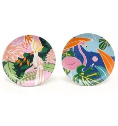 8 Inch Dinnerware Ceramic Colorful Salad Plate For Spring Summer Custom Pottery