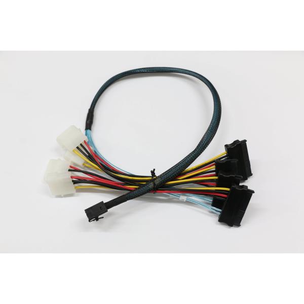 Quality SFF-8643 Internal Mini SAS HD To 4X 29pin SFF-8482 Connectors Power Cable，600mm wholesale