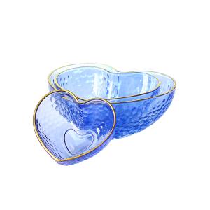 10cm Centrifugal Casting Heart Shaped Bowls, Lead Free Salad Bowel Set with Gold