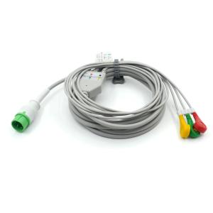 High Quality Compatible Zoncare 3 Lead ECG EKG Cable IEC Snap For Medical