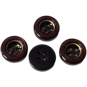 Silked Print Golden Rim Plastic Resin Buttons In Central For Blouse Shirt Sewing