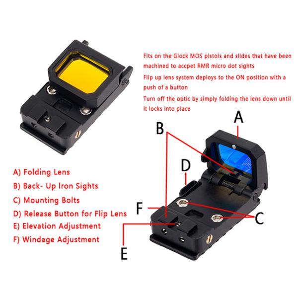 ANS Riflescopes Hunting Scope Optics Red Dot Scope Flipdot Reflex Sight BK