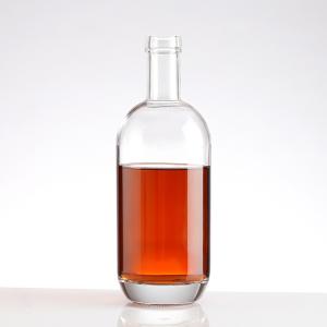 750ml Clear Frosted Glass Whiskey Bottle with Screw Cap