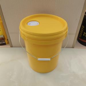 Cheap 18L 4.8 Gallon 5 Gallon Plastic Paint Yellow Bucket High Temperature Resistant for sale