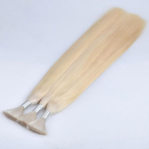 Customized Color Bulk Human Hair Extensions , Glossy 100% Human Loose Bulk Hair
