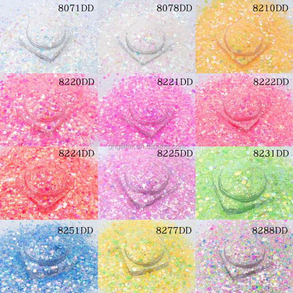 Ultra Fine Polyester Hexagonal Multicolor Glitter Powder Mix Sugar Color Outdoor Christmas Decoration