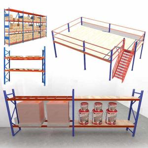 SGS Stackable Metal Racks Four Tires Long Span Shelving System