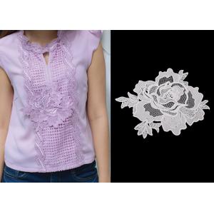 Custom Water Soluble Lace / 3D Flower Lace Trim Collar Applique With OEKO - Tex