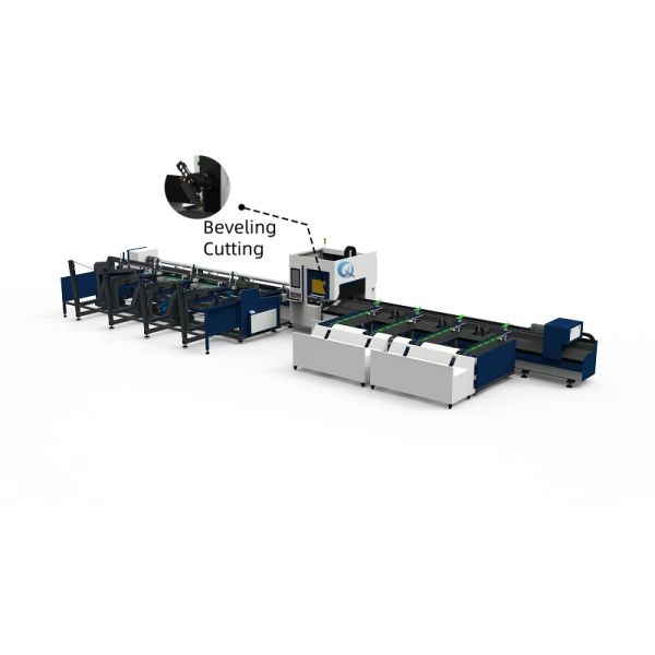 Quality QH-GC3-H    3-Chuck Heavy Duty Lathe Tube Cutting Machine Fully-automatic Loading Beveling Cutting wholesale