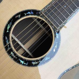 Custom 2020 New Real Abalone Aaaa All Solid Spruce Round Body Maple Binding