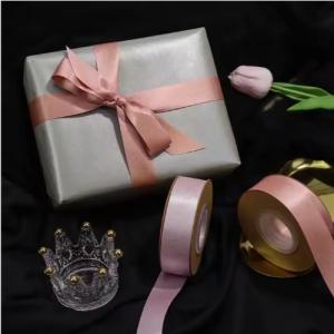 High Tenacity Polyester Satin Ribbon Gift Box Packing Custom Printed Logo