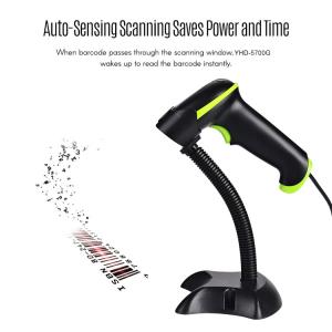 1D Laser Barcode Reader Handheld Wired Barcode Scanner With Stand YHD-5700G