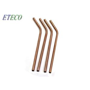 Bent Colorful Reusable Straws For Bubble Tea , Ice Tea Safe Metal Straws
