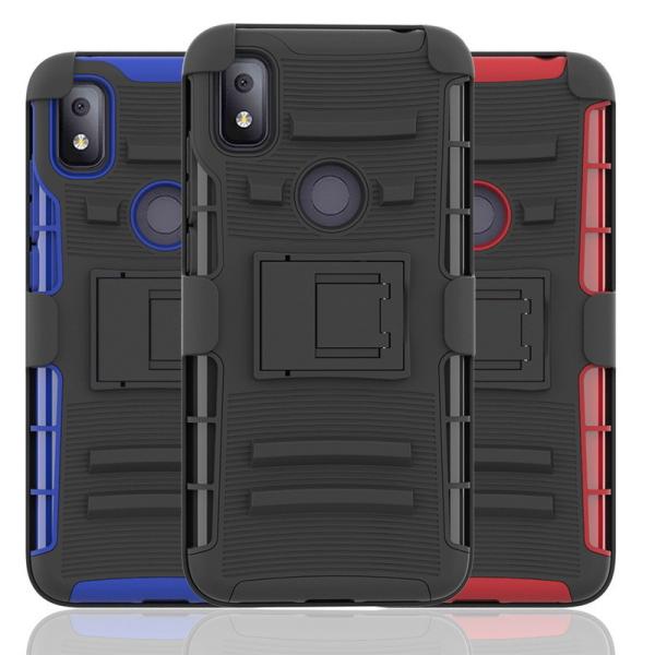 Shockproof 3 In 1 Phone Case , Heavy Duty Rugged Case Anti Slip Kickstand Belt