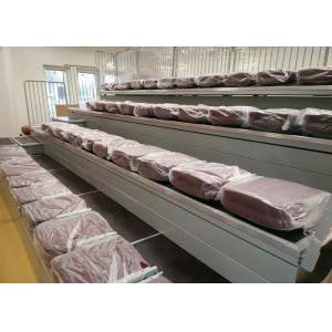 Moveable Temporary Retractable Bleacher Seating Wall Attached Unit Platform With Rear Guardrail