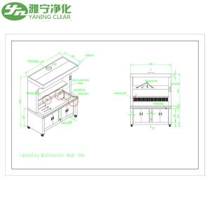 Laboratory 304 Stainless Steel Hand Wash Sink Multifunction Table Sampling With