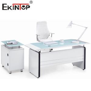 Modern White Glass Desk With Drawer Rectangle Computer Desk Home Furniture
