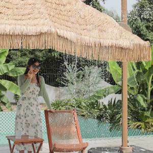 Outdoor Patio Parasols Customized Color Modern Design Style Camping Stalls Beach