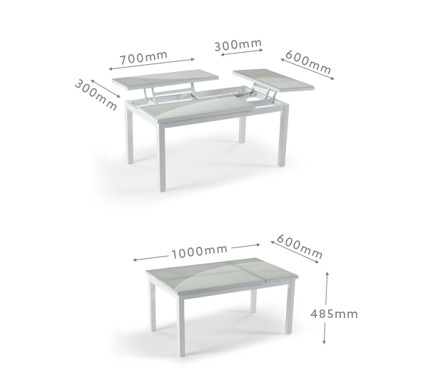 Modern Design Style Aluminum Patio Furniture Set with Adjustable Table and Dining Set