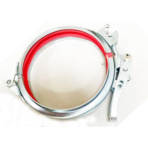 Quality Dust Extraction Galvanized Steel Clamps 150mm Adjustable Lever With Gasket wholesale