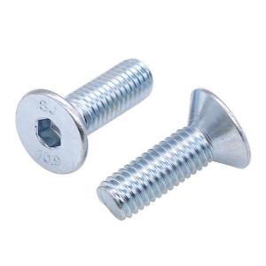Handan Fastener Direct White Blue Zinc Plated DIN7991 CSK Flat Head Hex Socket