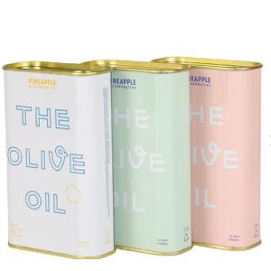 Customized Olive Oil Tin Cans Printed Cooking Oil Cans With Cylindrical Shape