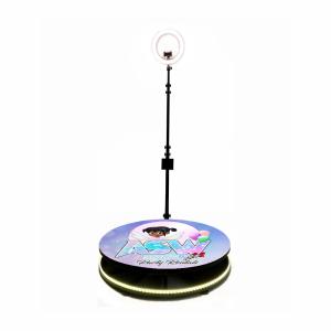 Adjustable 360 Video Photo Booth Selfie Platform Automatic Spin With Ring Light