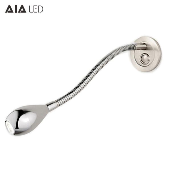 IP40 recessed mounted flexible bedside led light 3W Indoor headboard wall light