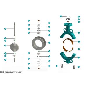 Ptfe Coated Lining Split Body Pneumatic Actuator Wafer Butterfly Valve
