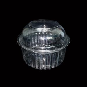 Biodegradable 18cm Clear Plastic Tray Containers 7g Round Salad Packaging