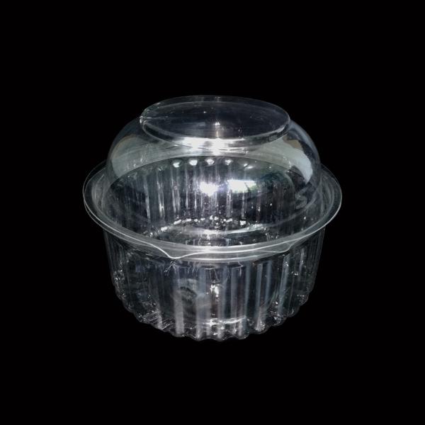 Quality Biodegradable 18cm Clear Plastic Tray Containers 7g Round Salad Packaging wholesale