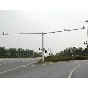 Structural Steel CCTV Camera Mounting Pole Dual Arms VMS Cantilever 6m Traffic