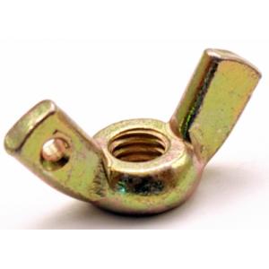 China M6 M8 Grade 2 5 Steel Wing Round Butterfly Wing Nut Yellow Powder Coated  DIN314 DIN315 on sale