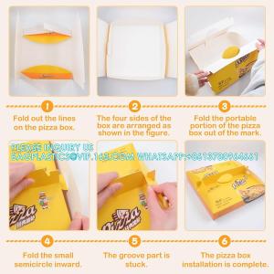 Pizza Boxes With Handle, Takeout Containers Mini Pizza Boxes Take Away Pizza