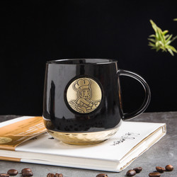 420ml Creative Ceramic Coffee Cups With Copper Fish Scale Pattern