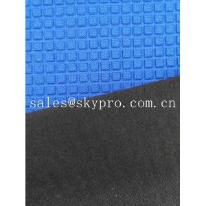 Super Stretch Square Pattern Blue Neoprene Rubber Sheet Coated Nylon Fabric Roll