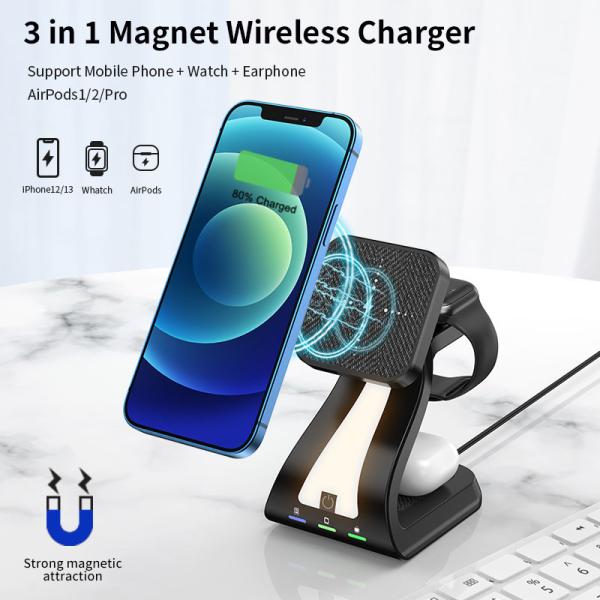 Quality Magnetic Wireless 4 In 1 Phone Charger Customizable With LED Night Light wholesale