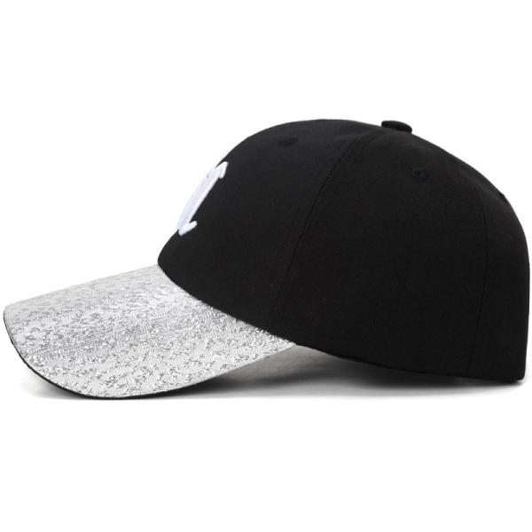 baseball caps and hats men 100% polyester piping running hat custom outdoor sports caps color:white&black size:adjust