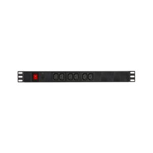 6 Way IEC Type PDU Extension Socket With On/Off Switch, Overload Protector