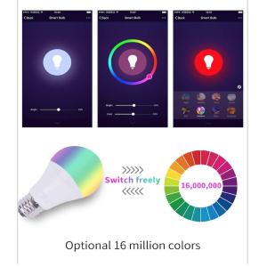 810lm 9W Smart LED Light Bulb E27 Bluetooth Color Changing Dimming