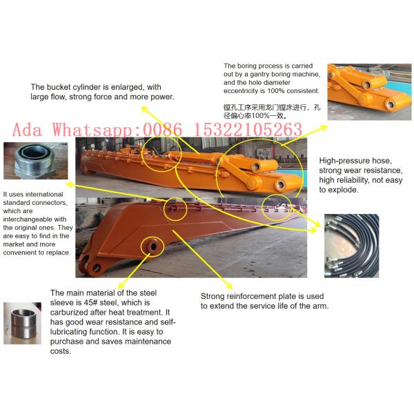 Custom Excavator Long Reach Boom Extension Arm for ZX1200 High Reach Projects