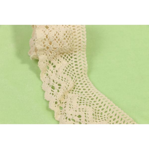 Quality ODM Cotton Crochet Lace Trim Beige Elastic For Multiapplication wholesale