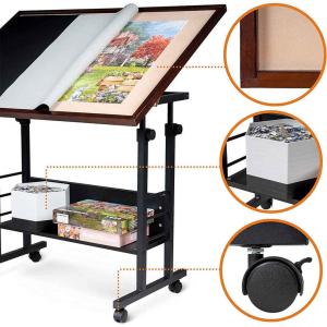 Unisex AJUNION 1500-Piece Jigsaw Puzzle Board with Folding Leg and 4 Wheels Ages